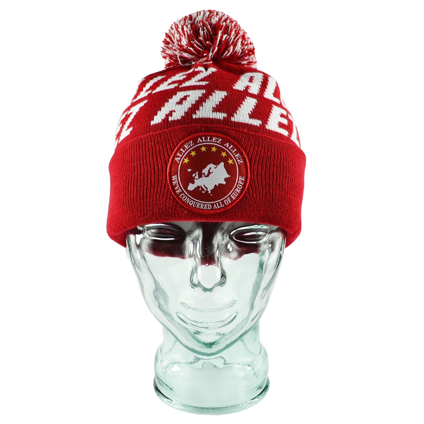 Allez Red & White Bobble Hat