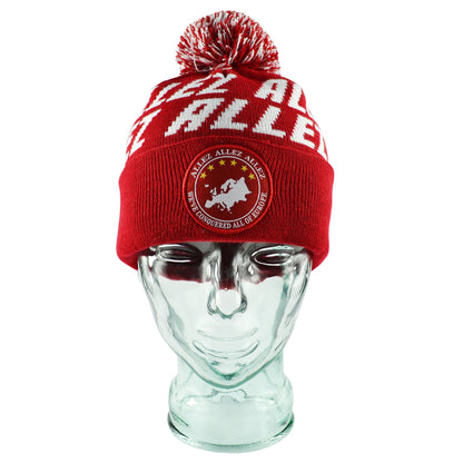 Allez Red & White Bobble Hat