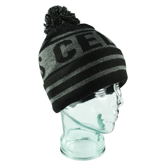 Celtic Black & Grey Bobble Hat