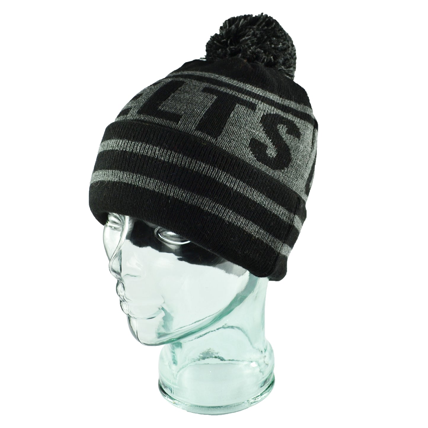 Celtic Black & Grey Bobble Hat