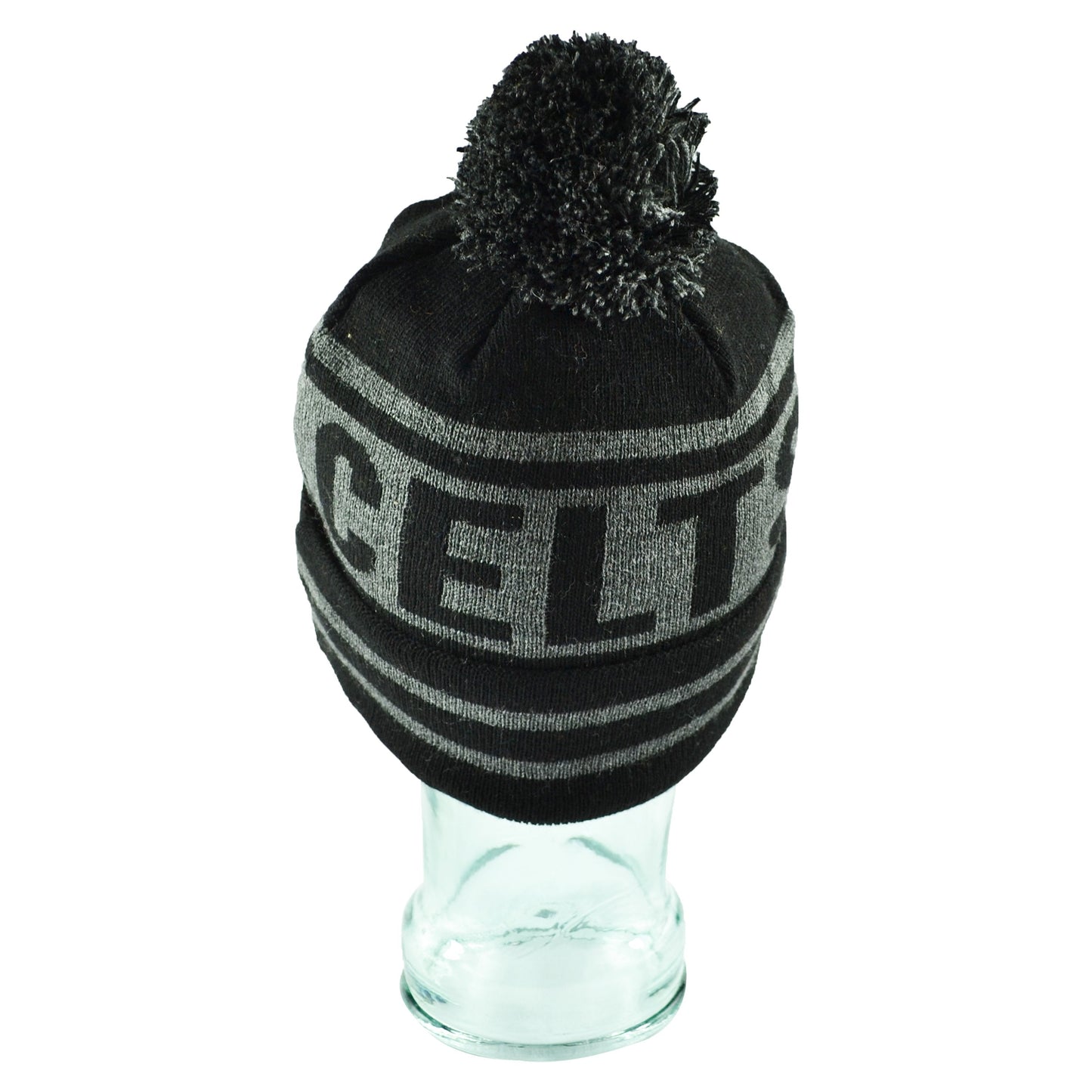 Celtic Black & Grey Bobble Hat