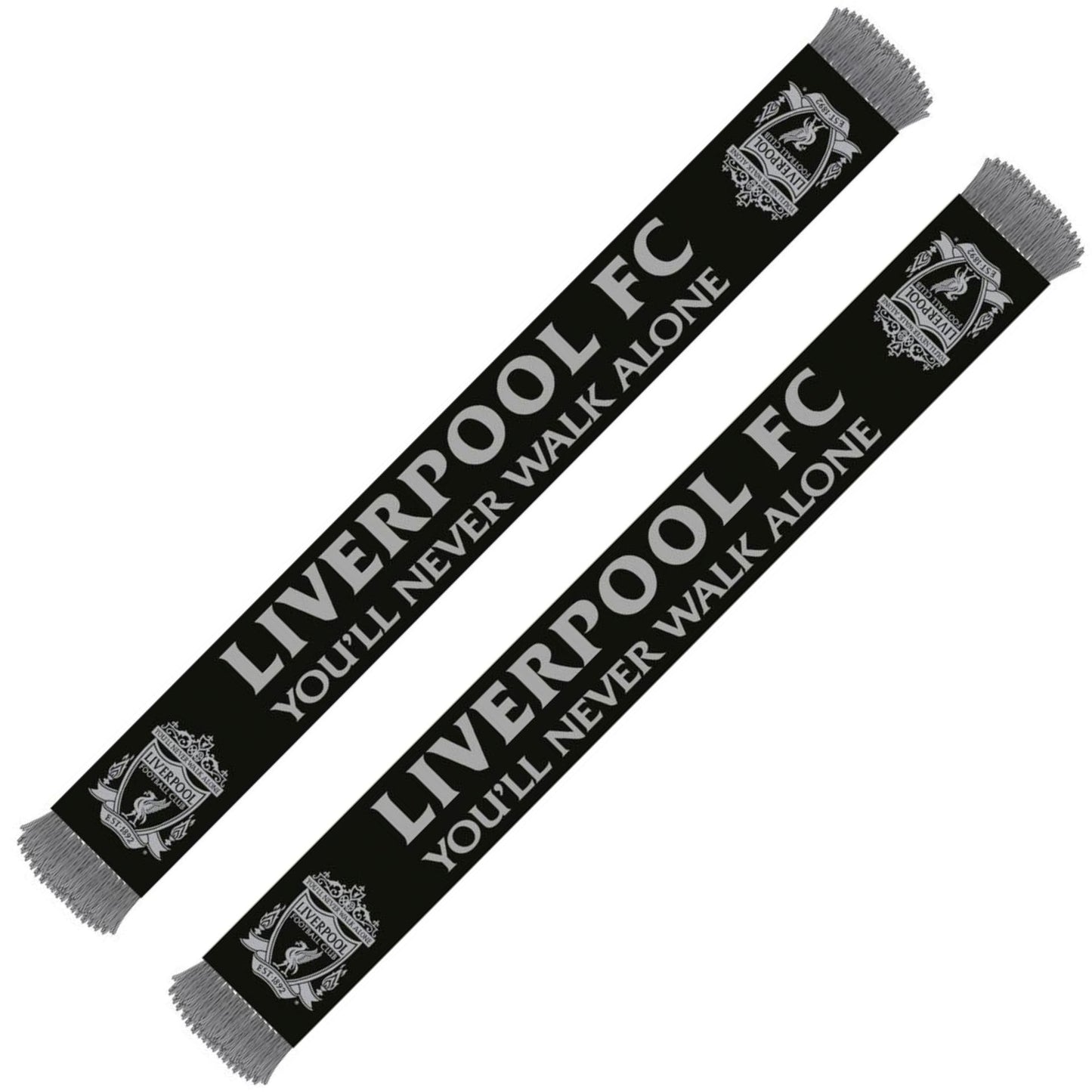 Liverpool FC Jacquard Scarf - YNWA-Black-Crest