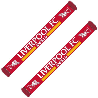 Liverpool FC Jacquard Scarf - Anfield - White Crest