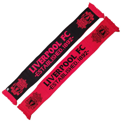 Liverpool FC FB Jacquard '47 Scarf Established 1892 - Red/black