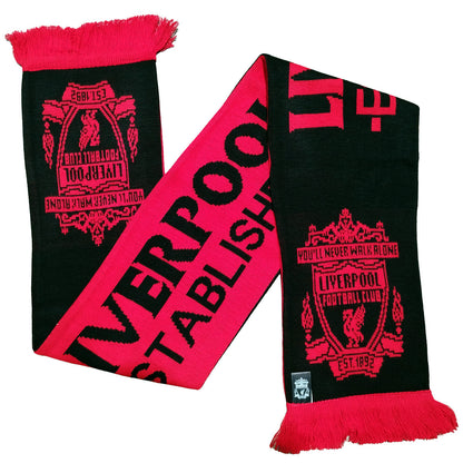 Liverpool FC FB Jacquard '47 Scarf Established 1892 - Red/black