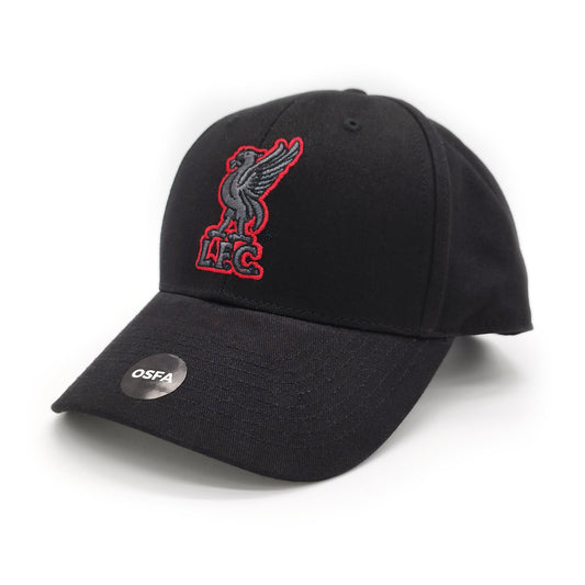 LFC Cap Black w/ Raised Black Embroidered Logo and Red Outline