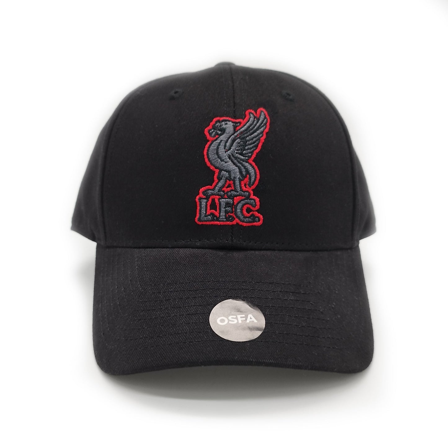 LFC Cap Black w/ Raised Black Embroidered Logo and Red Outline