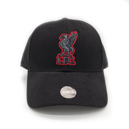 LFC Cap Black w/ Raised Black Embroidered Logo and Red Outline