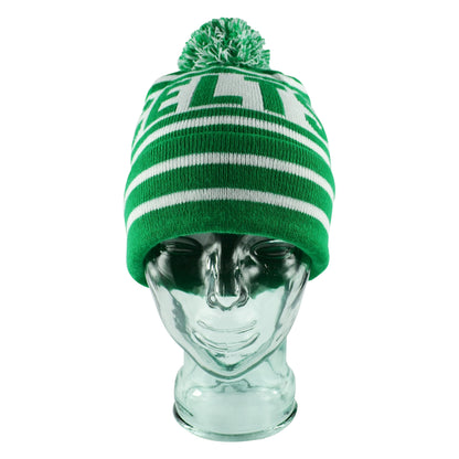 Celtic Green & White Bobble Hat