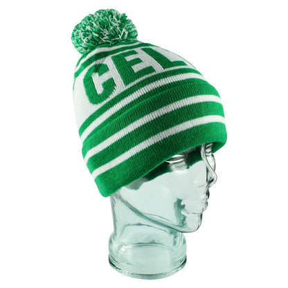 Celtic Green & White Bobble Hat