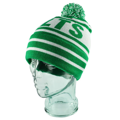 Celtic Green & White Bobble Hat