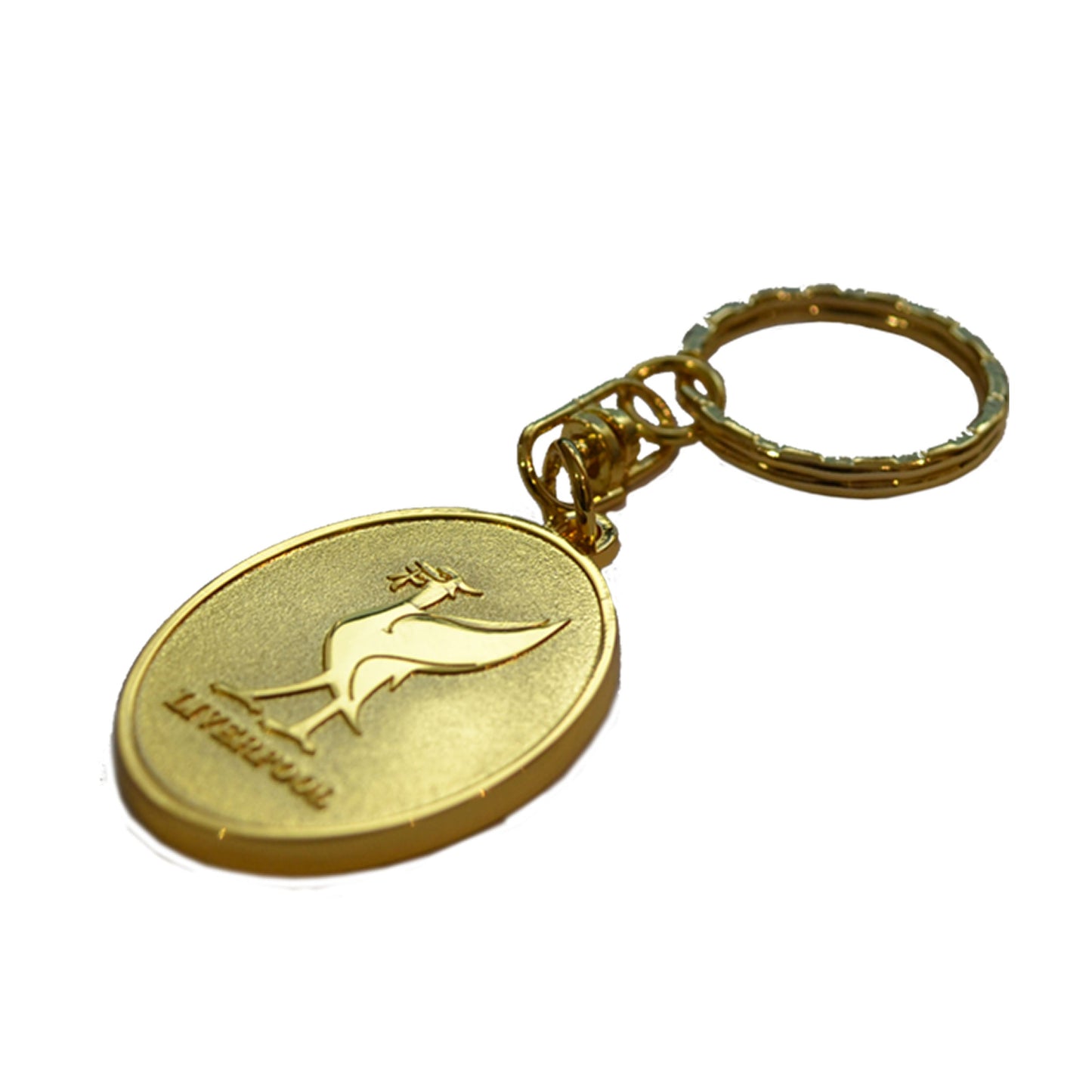 Liver Bird Gold Oval Keyring