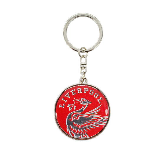 Red Liver Bird Foil Key Ring