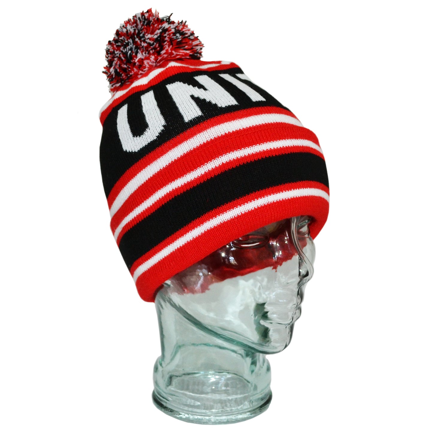 Manchester United Red Black White  Bobble Hat