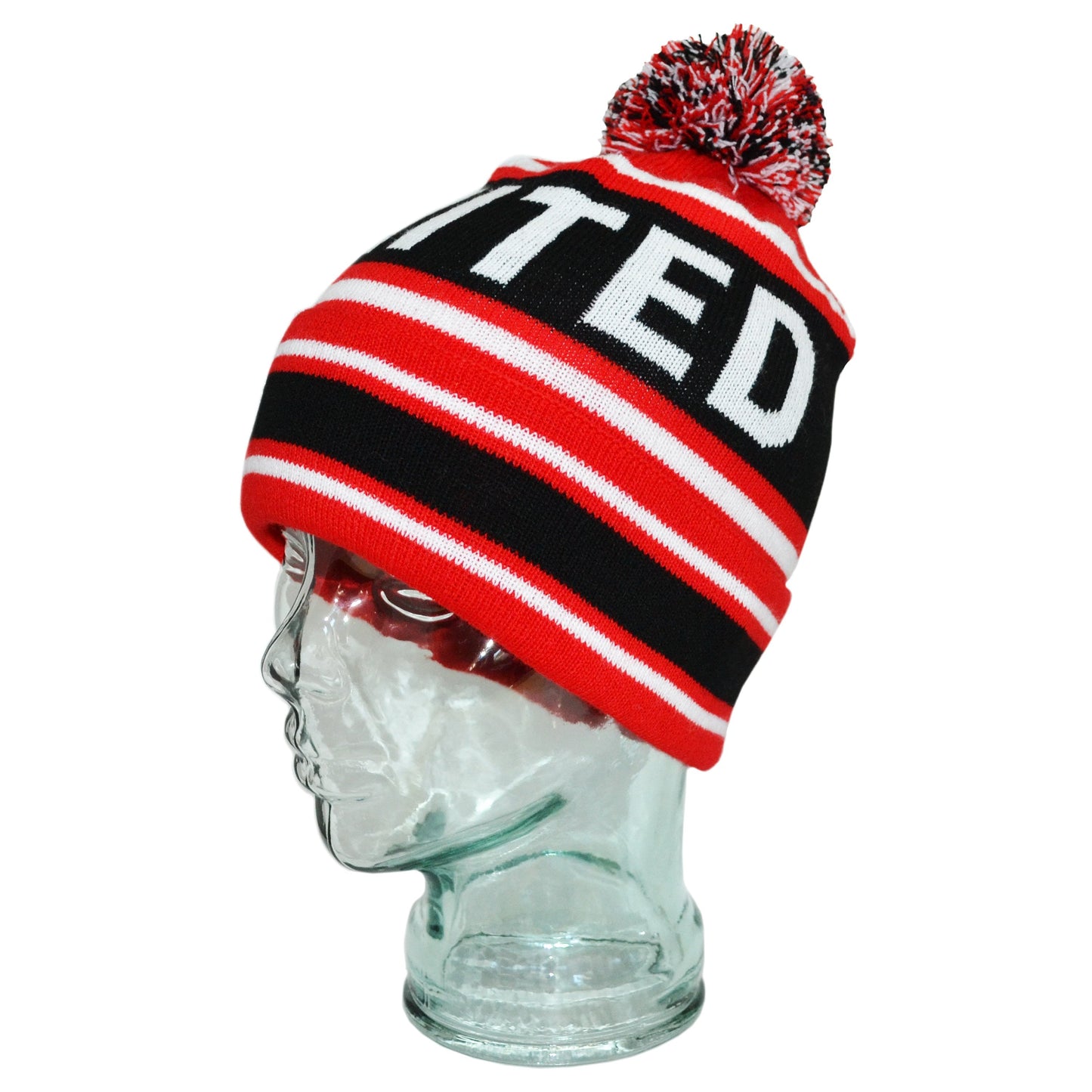 Manchester United Red Black White  Bobble Hat