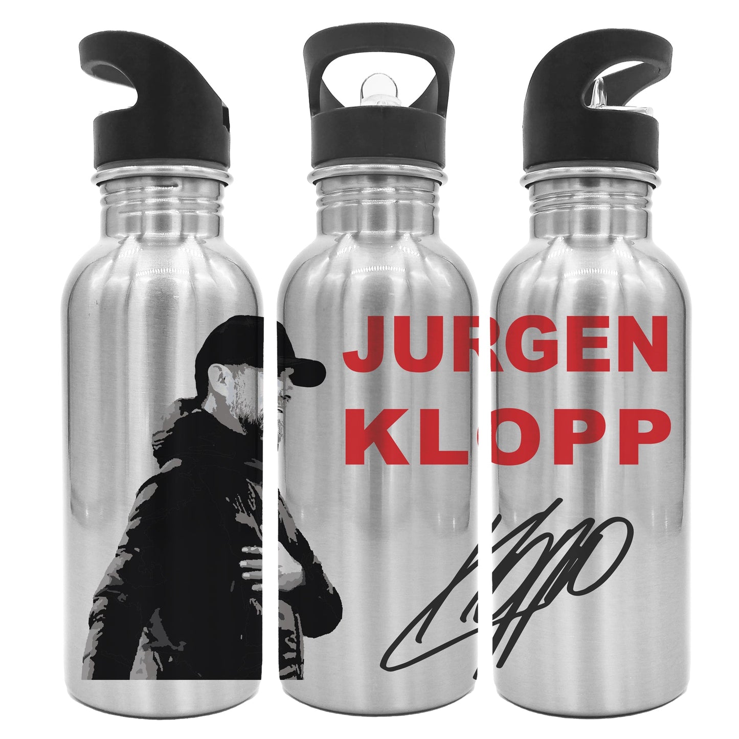 Klopp Bottle Steel with integrated straw 750ml