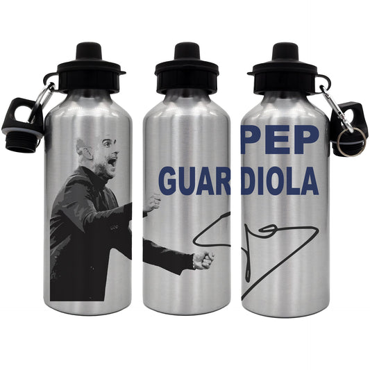 Guardiola 2-Lid Aluminium Water Bottle 600ml Silver