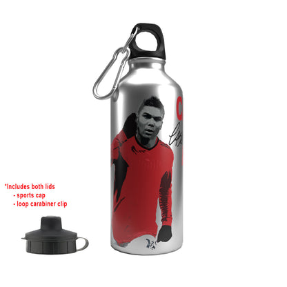 Casemiro 2-Lid Aluminium Water Bottle 600ml Silver