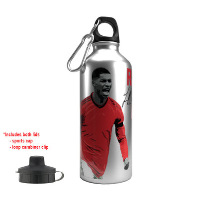 Rashford 2-Lid Aluminium Water Bottle 600ml Silver