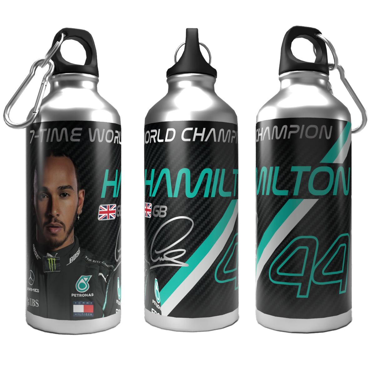 Hamilton 2-Lid Aluminium Water Bottle 600ml Silver