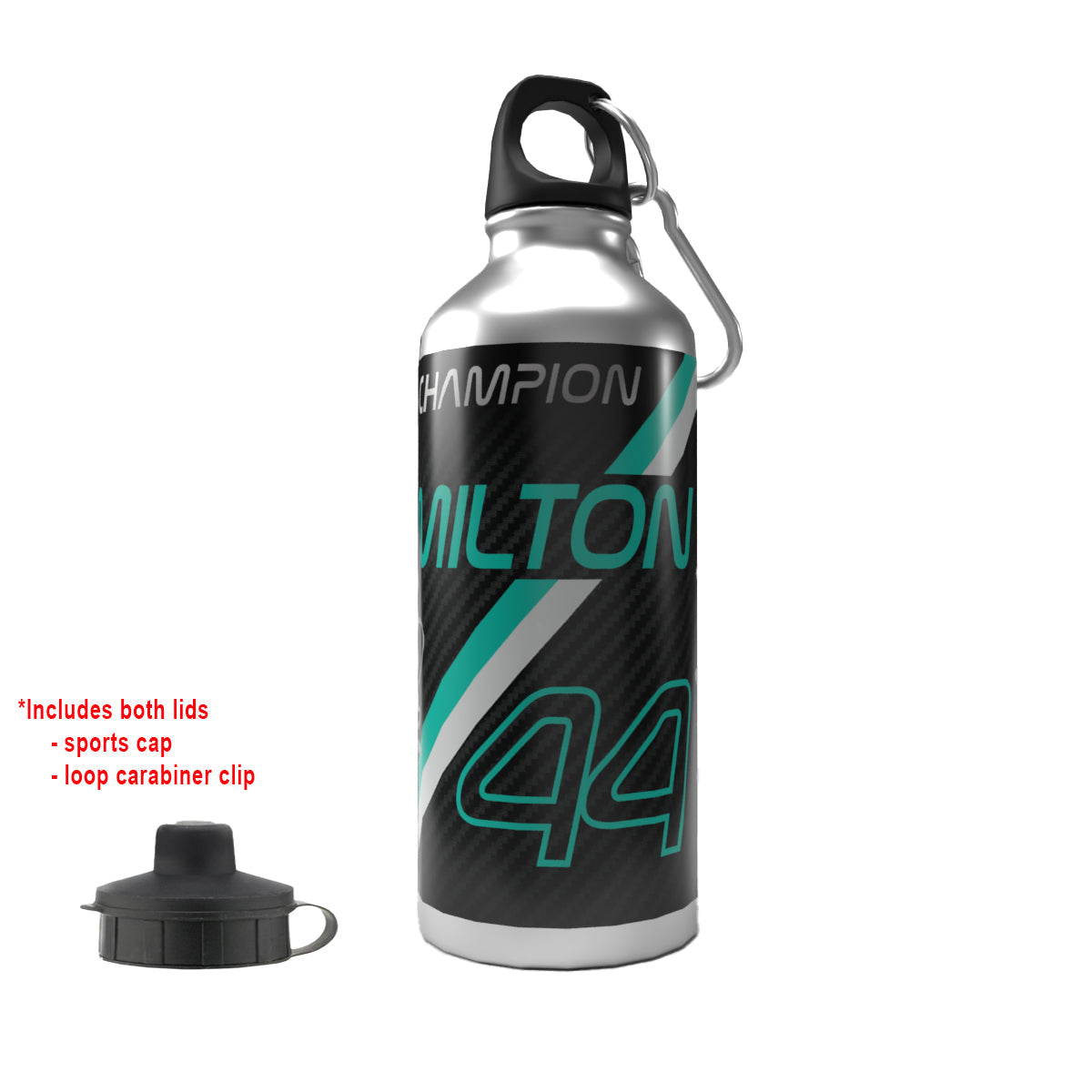 Hamilton 2-Lid Aluminium Water Bottle 600ml Silver