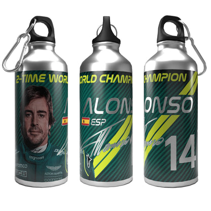 Alonso 2-Lid Aluminium Water Bottle 600ml Silver