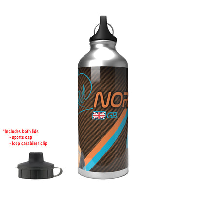 Norris 2-Lid Aluminium Water Bottle 600ml Silver