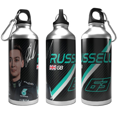 Russell 2-Lid Aluminium Water Bottle 600ml Silver