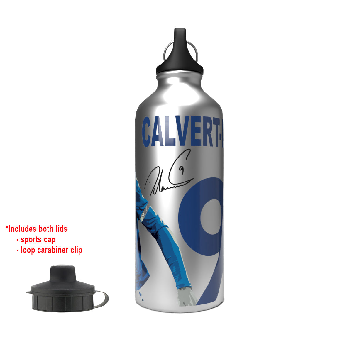 Calvert-Lewin 2-Lid Aluminium Water Bottle 600ml Silver