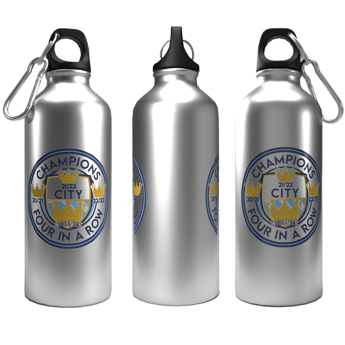 City League Champions 23/24 Logo 2-Lid Aluminium Bottle Silver 600ml