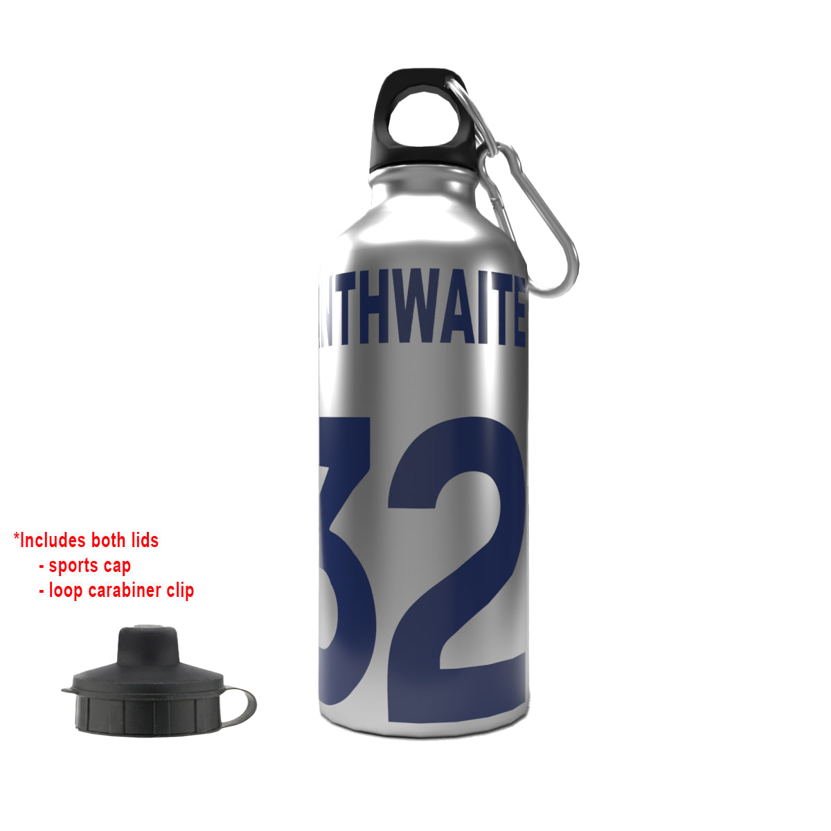 Branthwaite 2-Lid Aluminium Water Bottle 600ml Silver