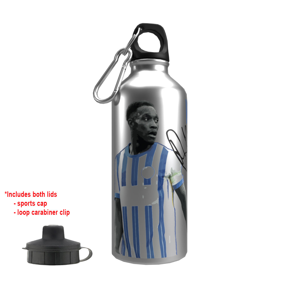 Welbeck Brighton 2-Lid Aluminium Water Bottle Silver