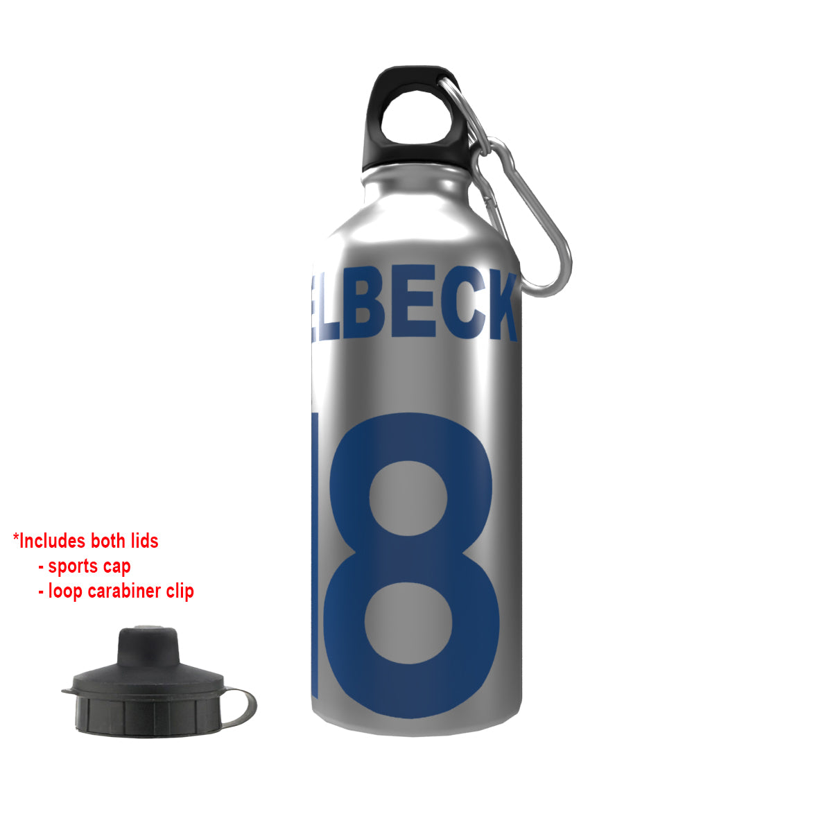 Welbeck Brighton 2-Lid Aluminium Water Bottle Silver