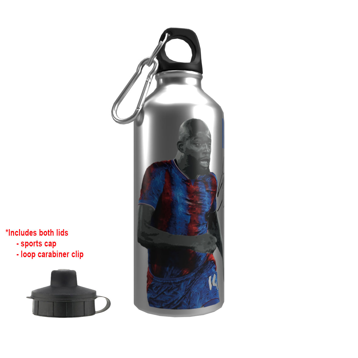 Mateta Palace 2-Lid Aluminium Water Bottle Silver