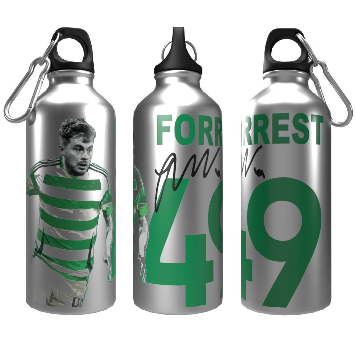 Forrest Celts 2-Lid Aluminium Water Bottle Silver