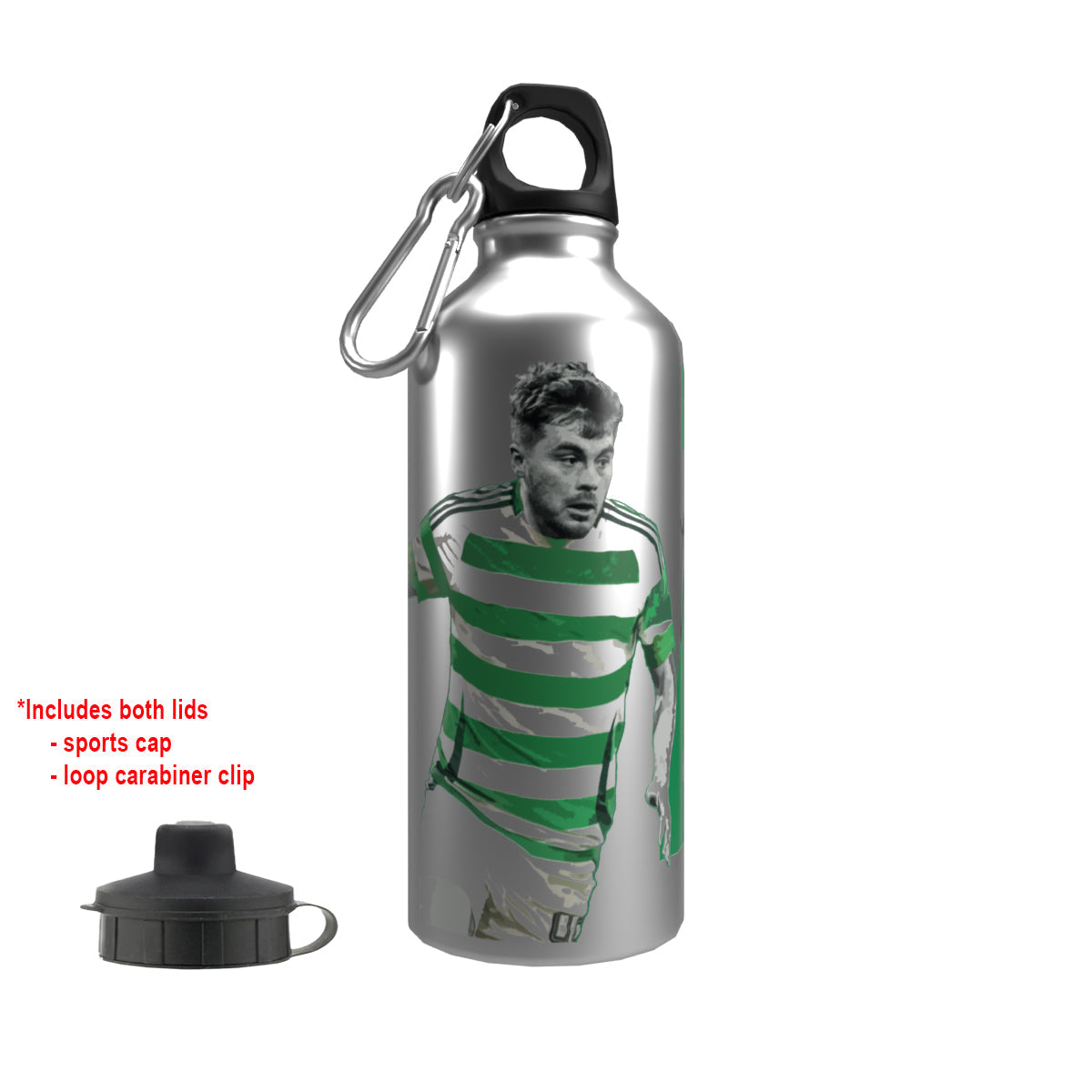 Forrest Celts 2-Lid Aluminium Water Bottle Silver