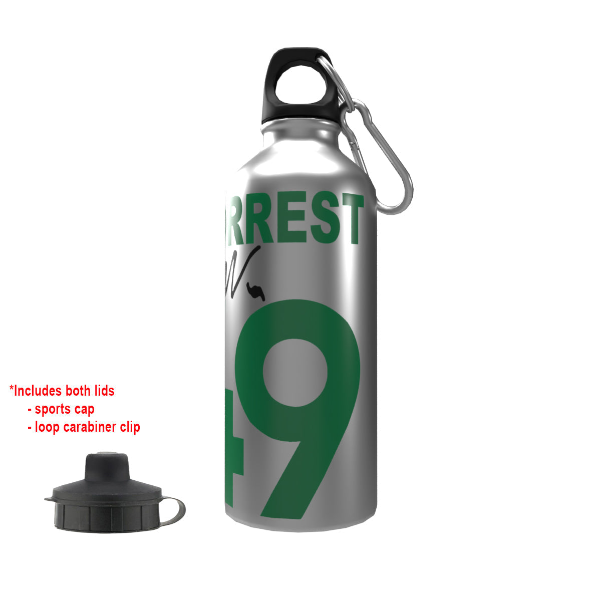 Forrest Celts 2-Lid Aluminium Water Bottle Silver