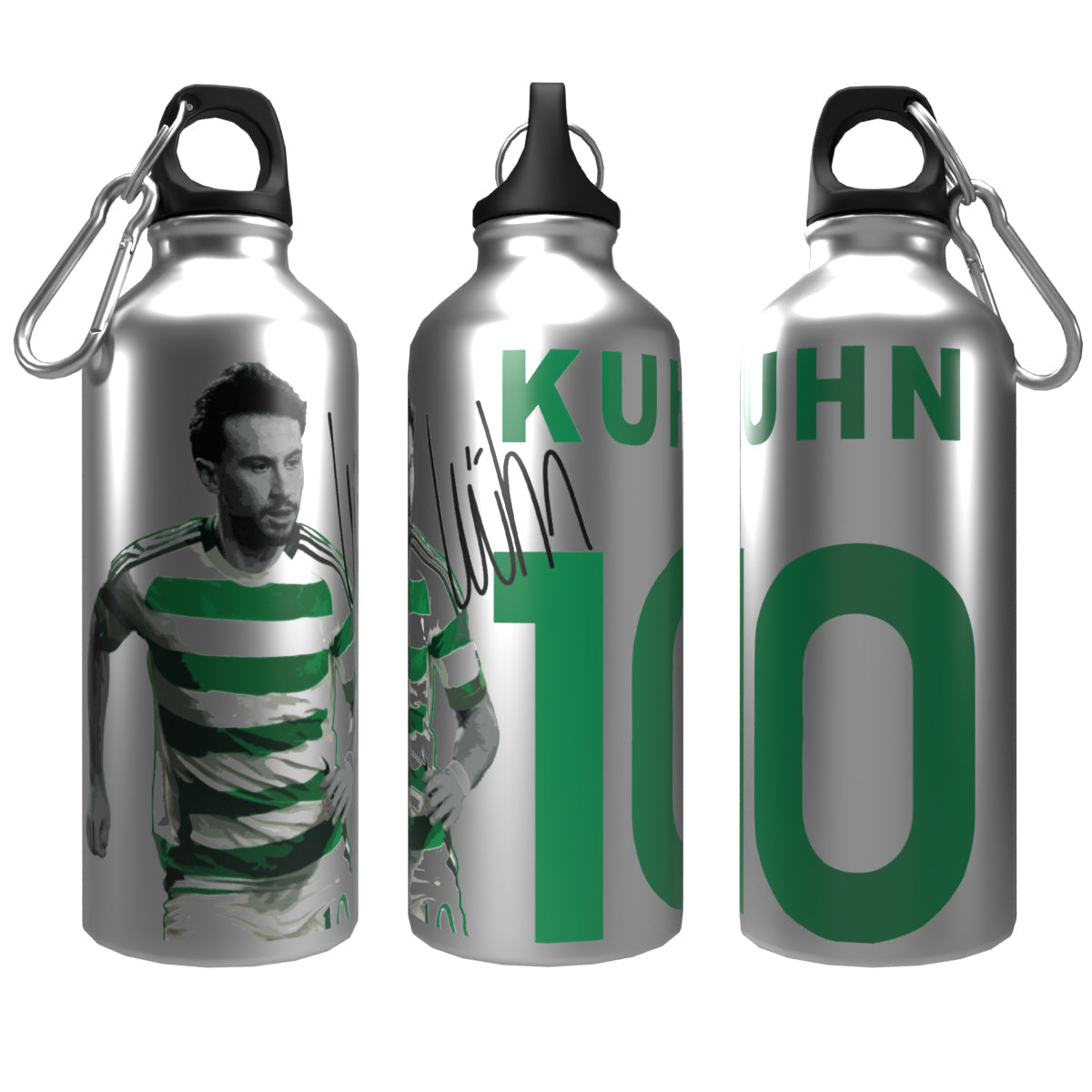 Kuhn Celts 2-Lid Aluminium Water Bottle Silver