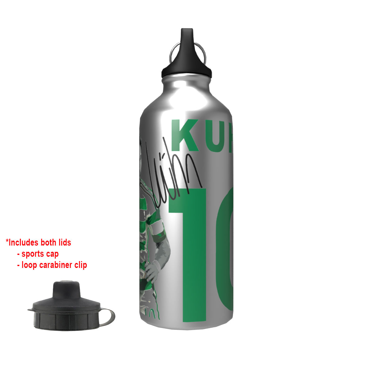 Kuhn Celts 2-Lid Aluminium Water Bottle Silver