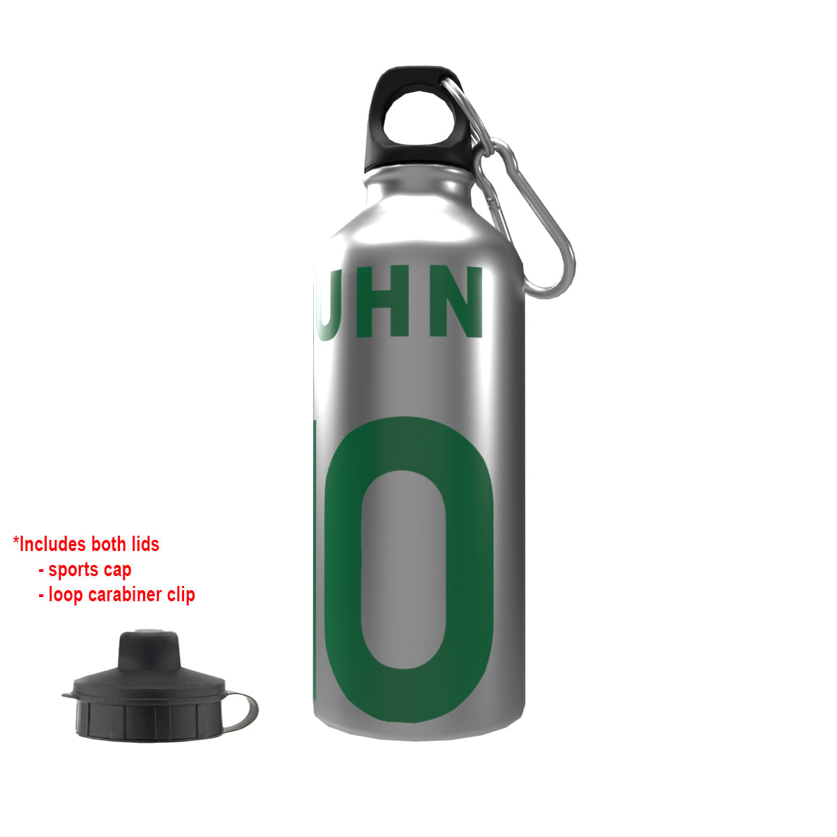 Kuhn Celts 2-Lid Aluminium Water Bottle Silver