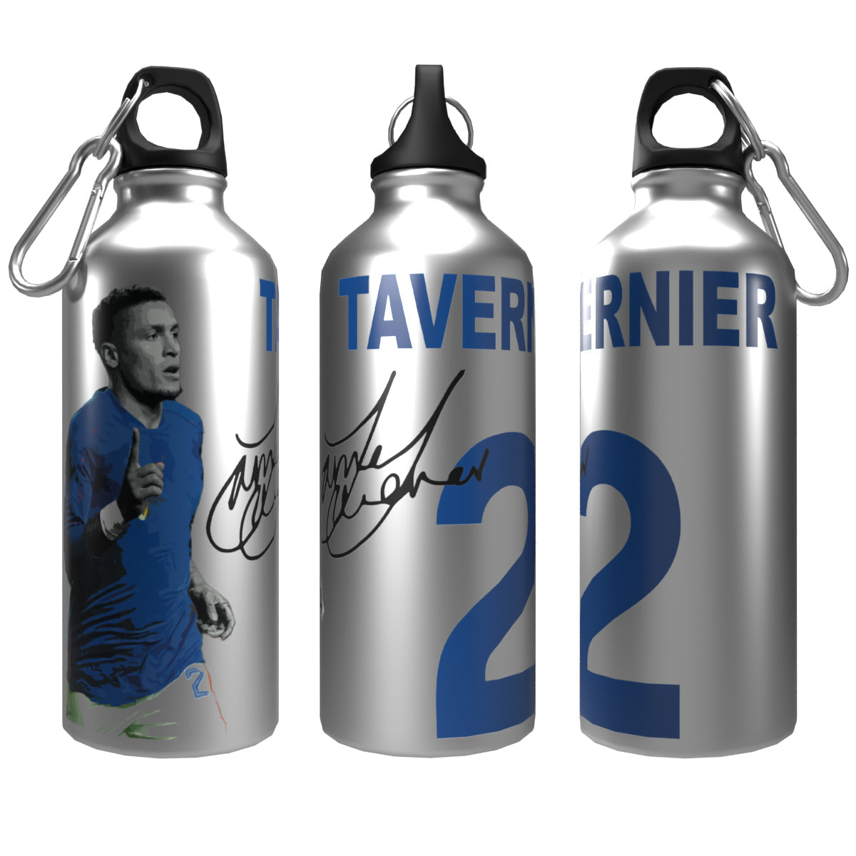 Tavernier Rangers 2-Lid Aluminium Water Bottle Silver