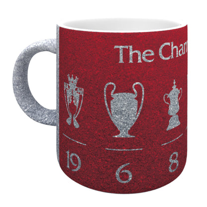 Liverpool Champions Wall Glitter Mug - Red/Silver