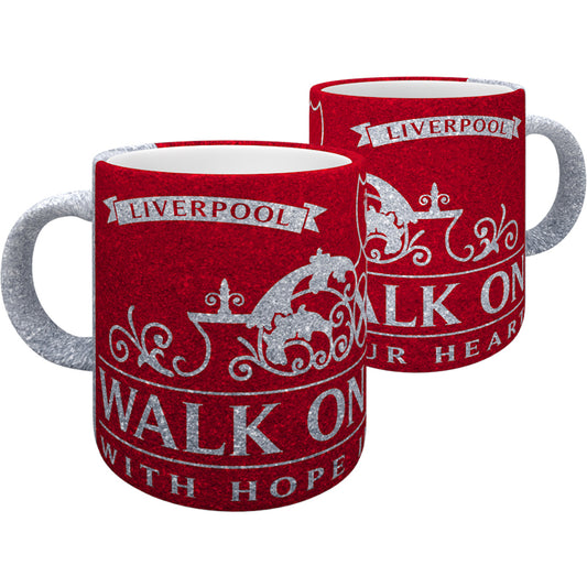 Walk On Glitter Mug - Red/Silver