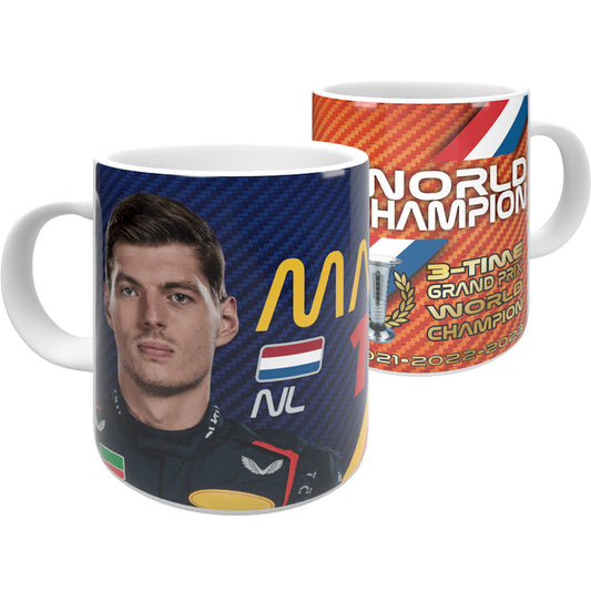 Max 3-Time World Champion 2023 Mug - Blue & Orange 2-Mug Bundle