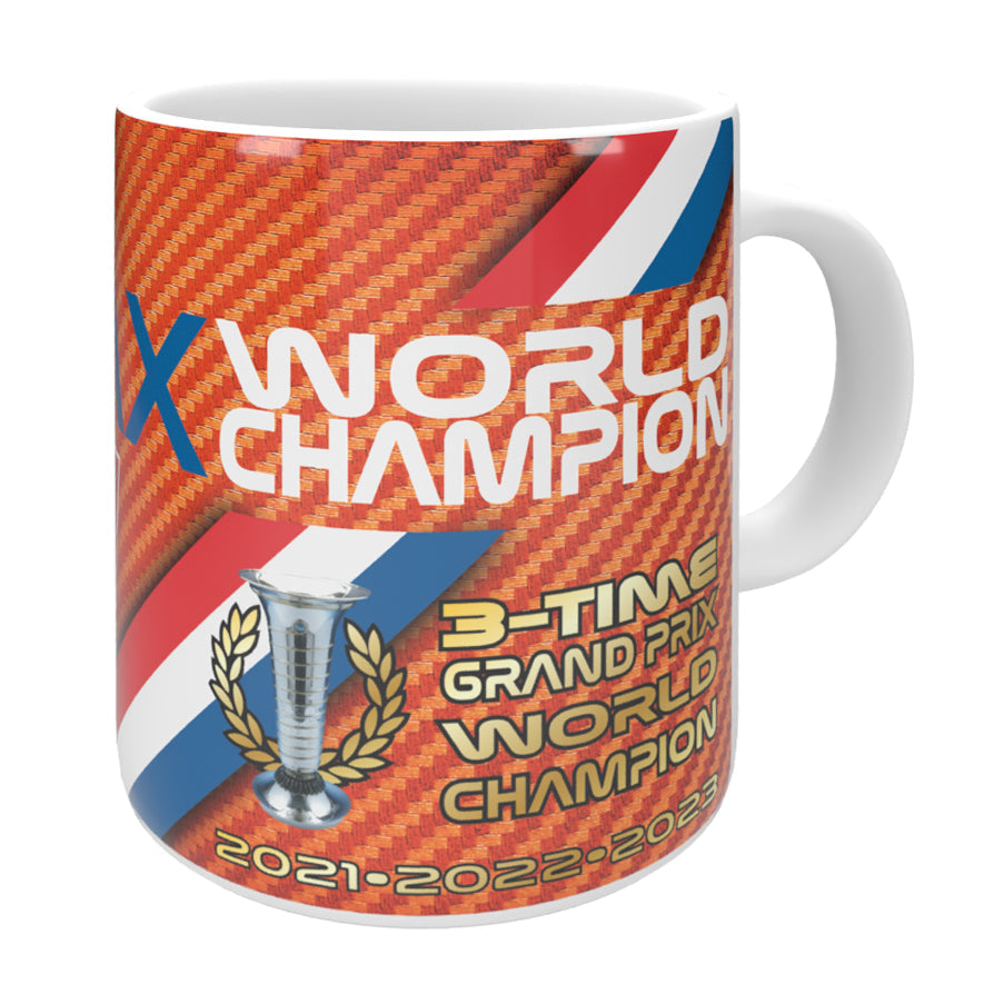 Max 3-Time World Champion 2023 Mug - Orange