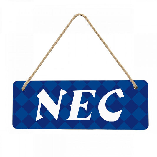 NEC Blue MDF Sign 280 x 100 mm