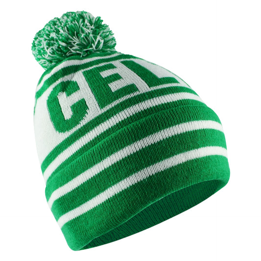 Celtic Green & White Bobble Hat