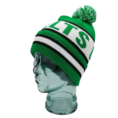 Celtic Green White & Black Bobble Hat