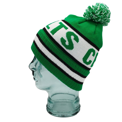 Celtic Green White & Black Bobble Hat