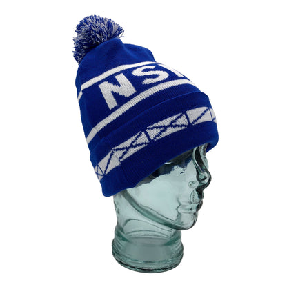 NSNO Blue White Bobble Hat